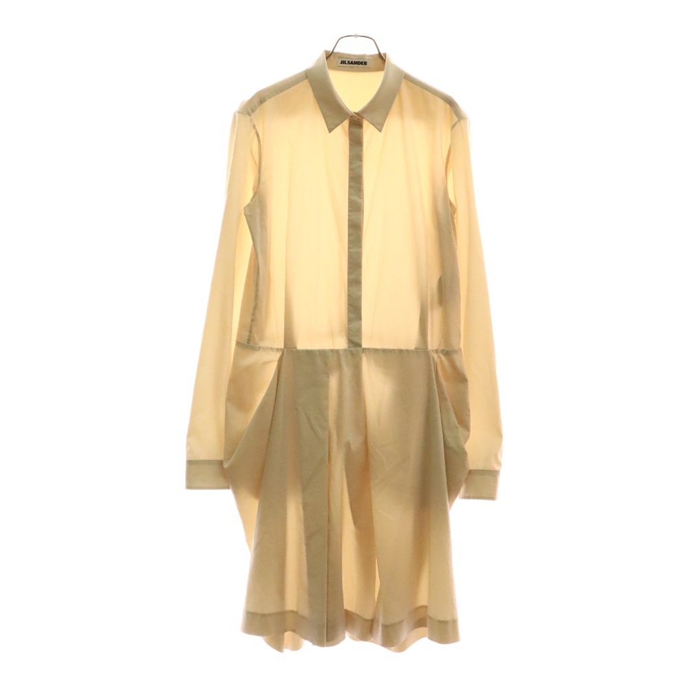 ジルサンダー ヴィンテージ 長袖シャツワンピース ベージュ 36 イタリア製 ジルサンダー ヴィンテージ 長袖シャツワンピース ベージュ 36 イタリア製