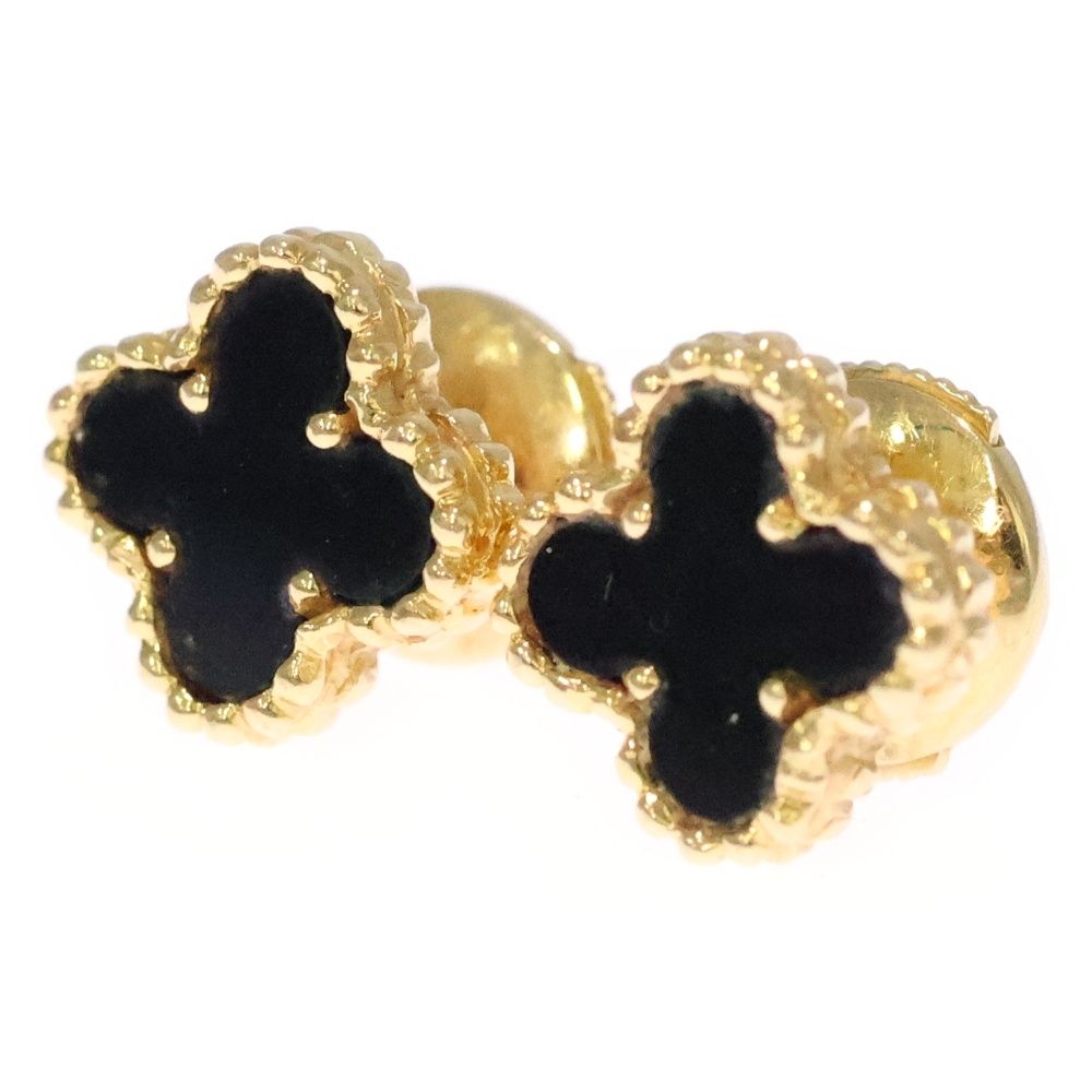 Van Cleef - Arpels ヴァンクリーフアンドアーペル スウィートアルハンブラ ピアス オニキス イエローゴールド 750YG VCARA44900 ジュエリー