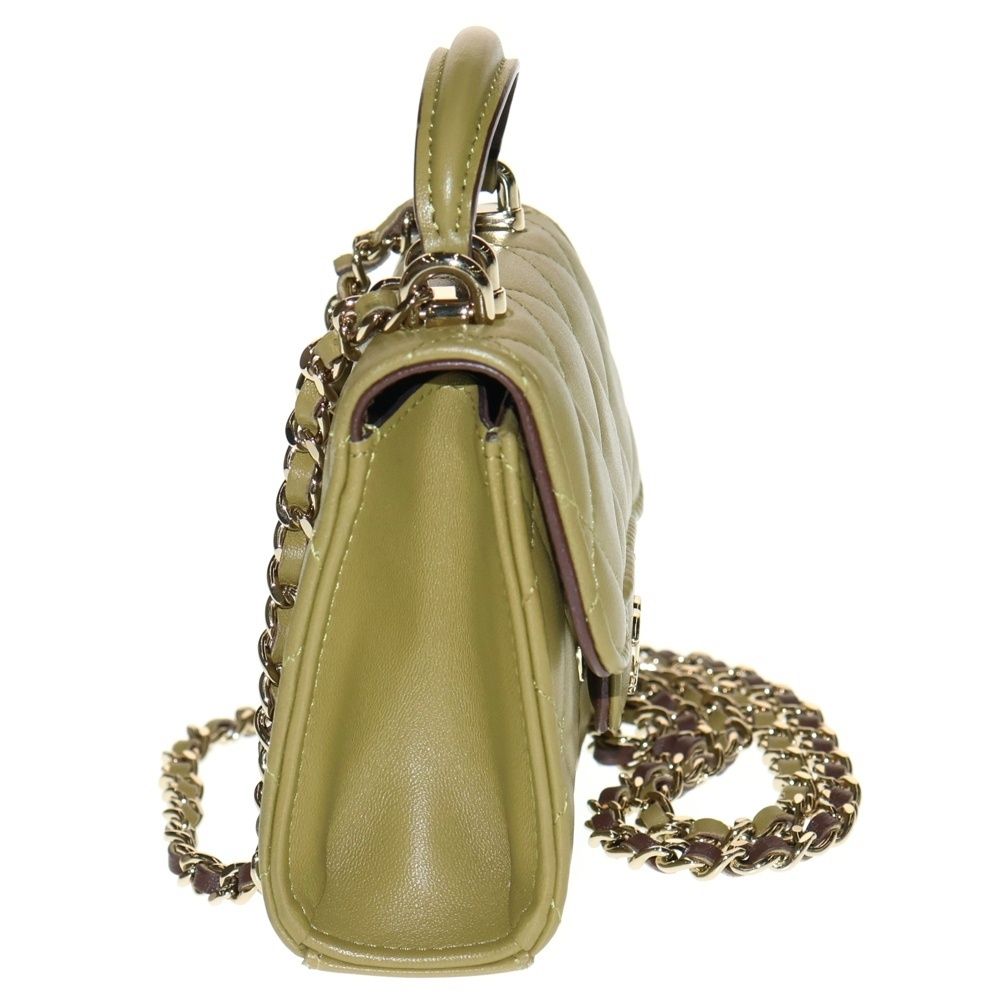 CHANEL シャネル ミニマトラッセ チェーン ショルダーバッグ ミニバッグ カーキ ラムスキン シルバー金具 AP2682 DECORATOM_COM_BR