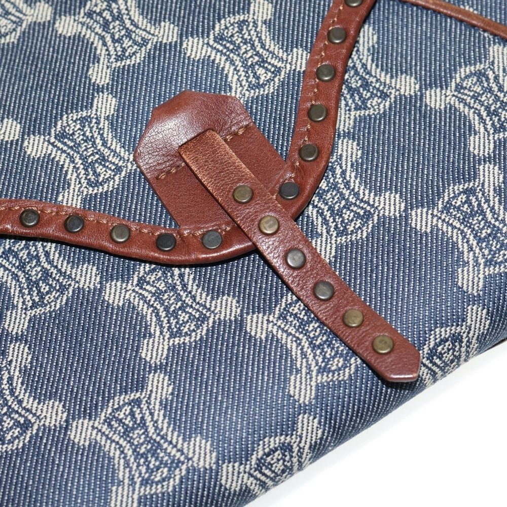 インディゴブルー×ブラウン デニム×レザー