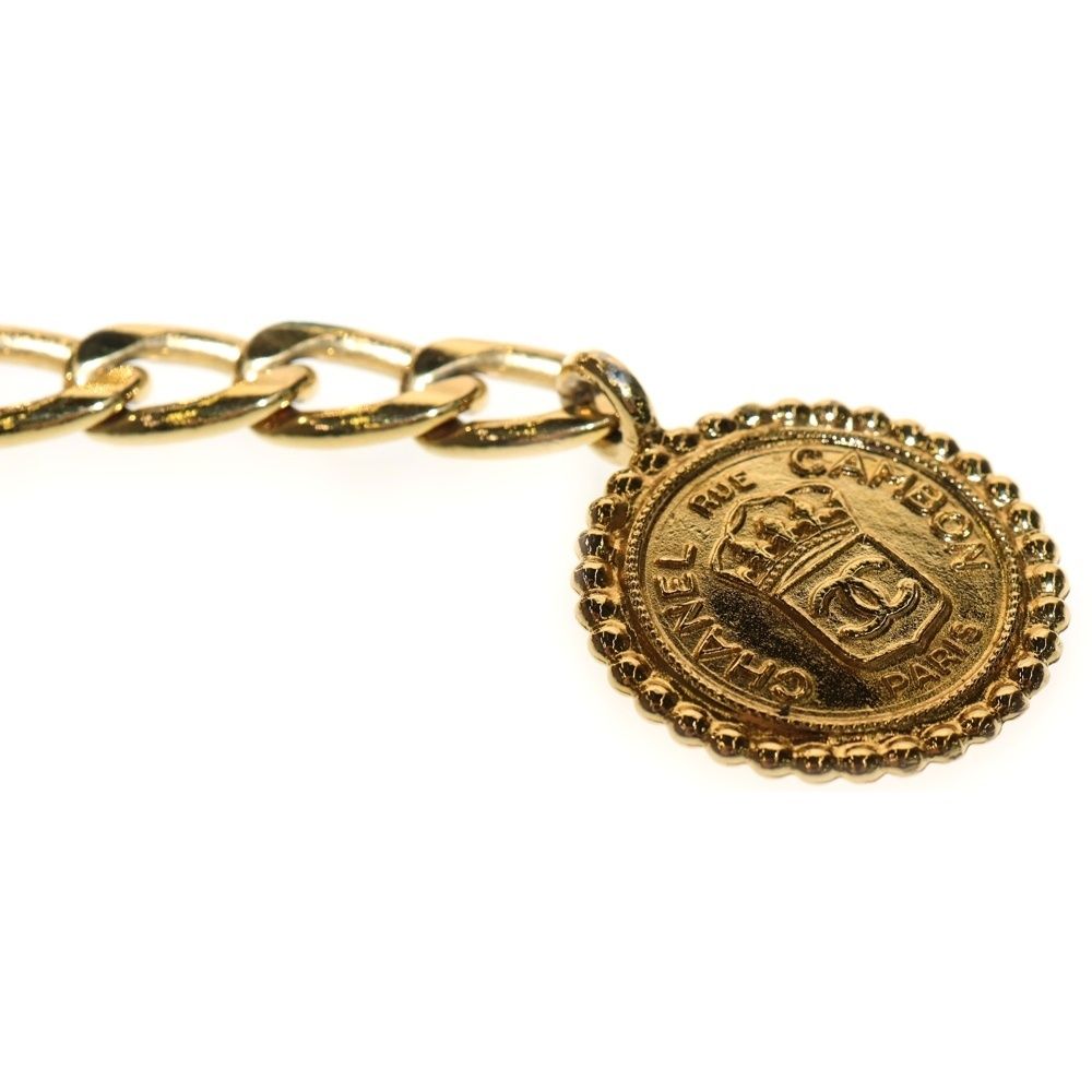 CHANEL (シャネル) カンボンコイン ベルト ブラック×ゴールド GP