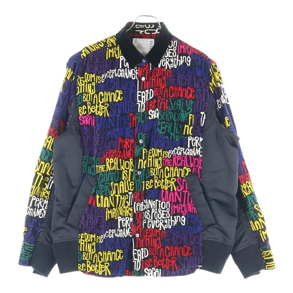 Sacai (サカイ) Message Print Hybrid Shirt MA-1 メッセージプリント