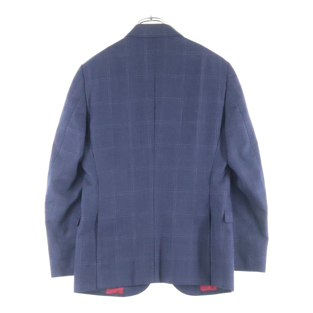 GUCCI グッチ チェック ウール 2B シングル テーラードジャケット ネイビー