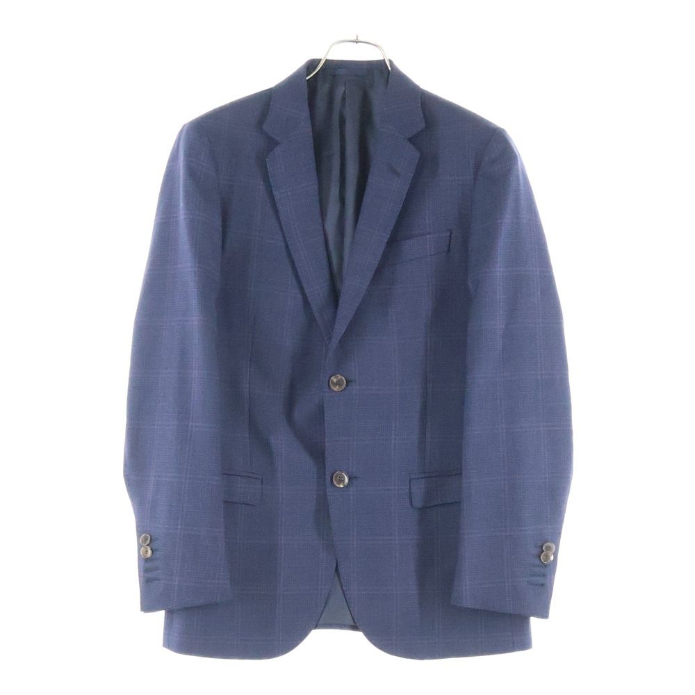 GUCCI グッチ チェック ウール 2B シングル テーラードジャケット ネイビー