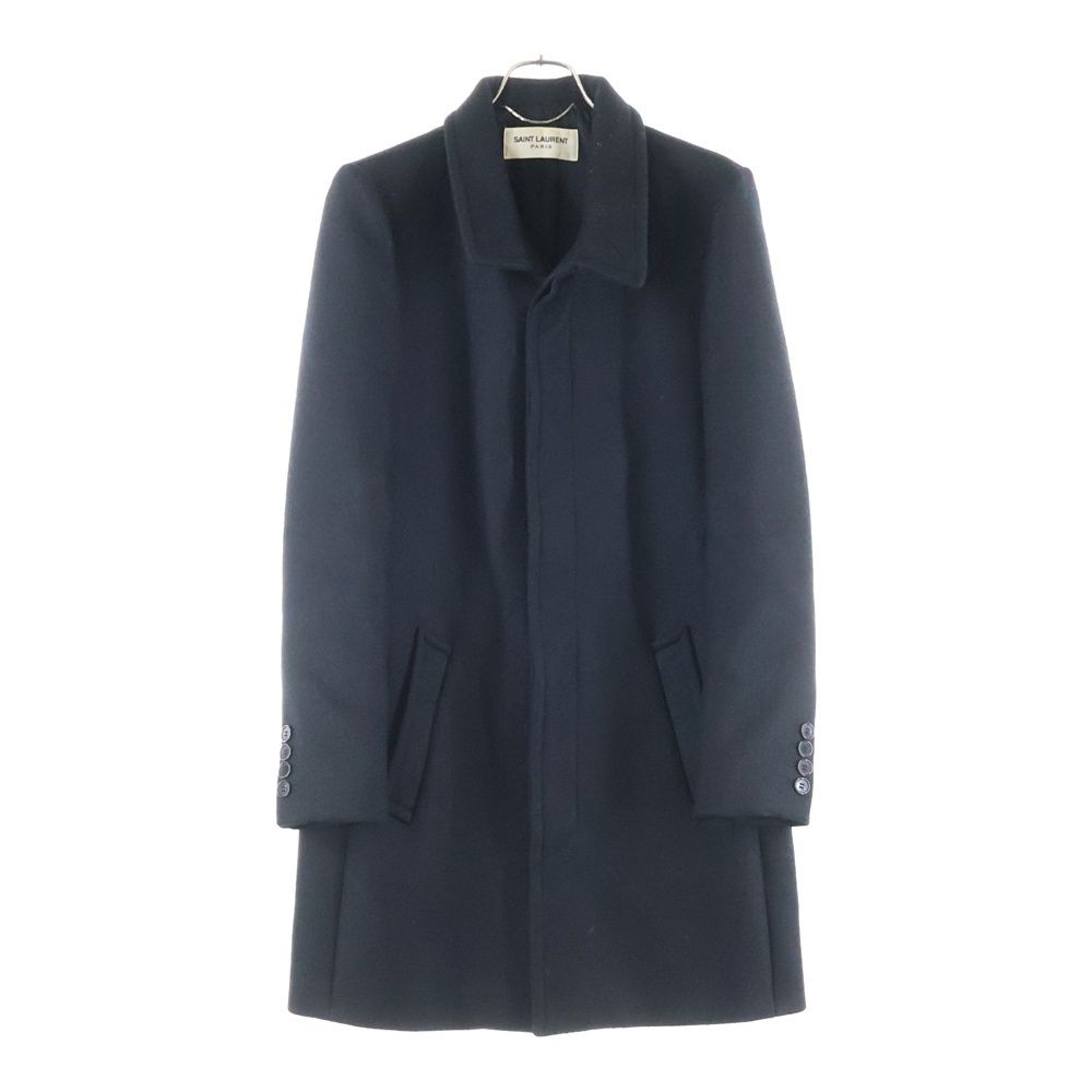 極美品 サンローランパリ 2017 メルトンウール ロングコート 黒 【152】 サンローラン パリ SAINT LAURENT PARIS エディ期 ウール ロング