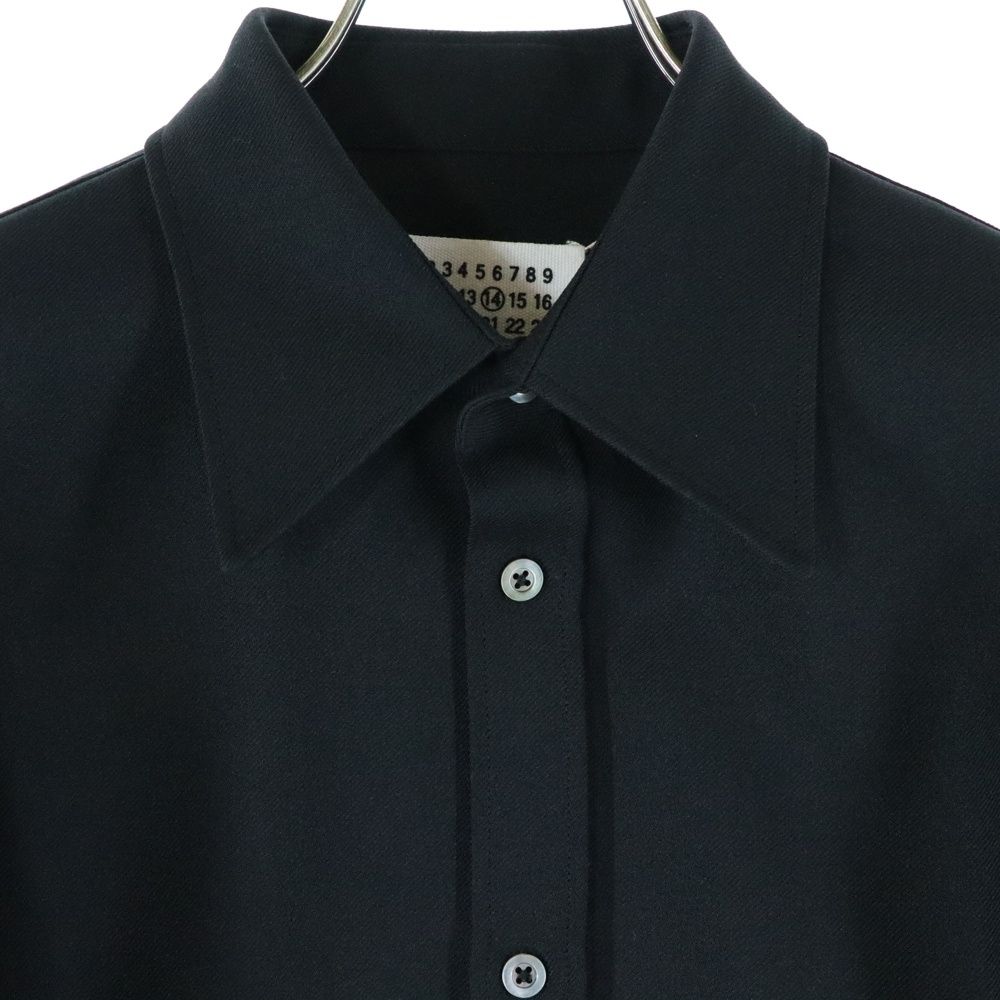 Maison Margiela 14 メゾンマルジェラ 19AW オーバーサイズド モヘア混 ウール 長袖シャツ ジャケット ブラック S67DL0001 KANDAIZUMI_COM
