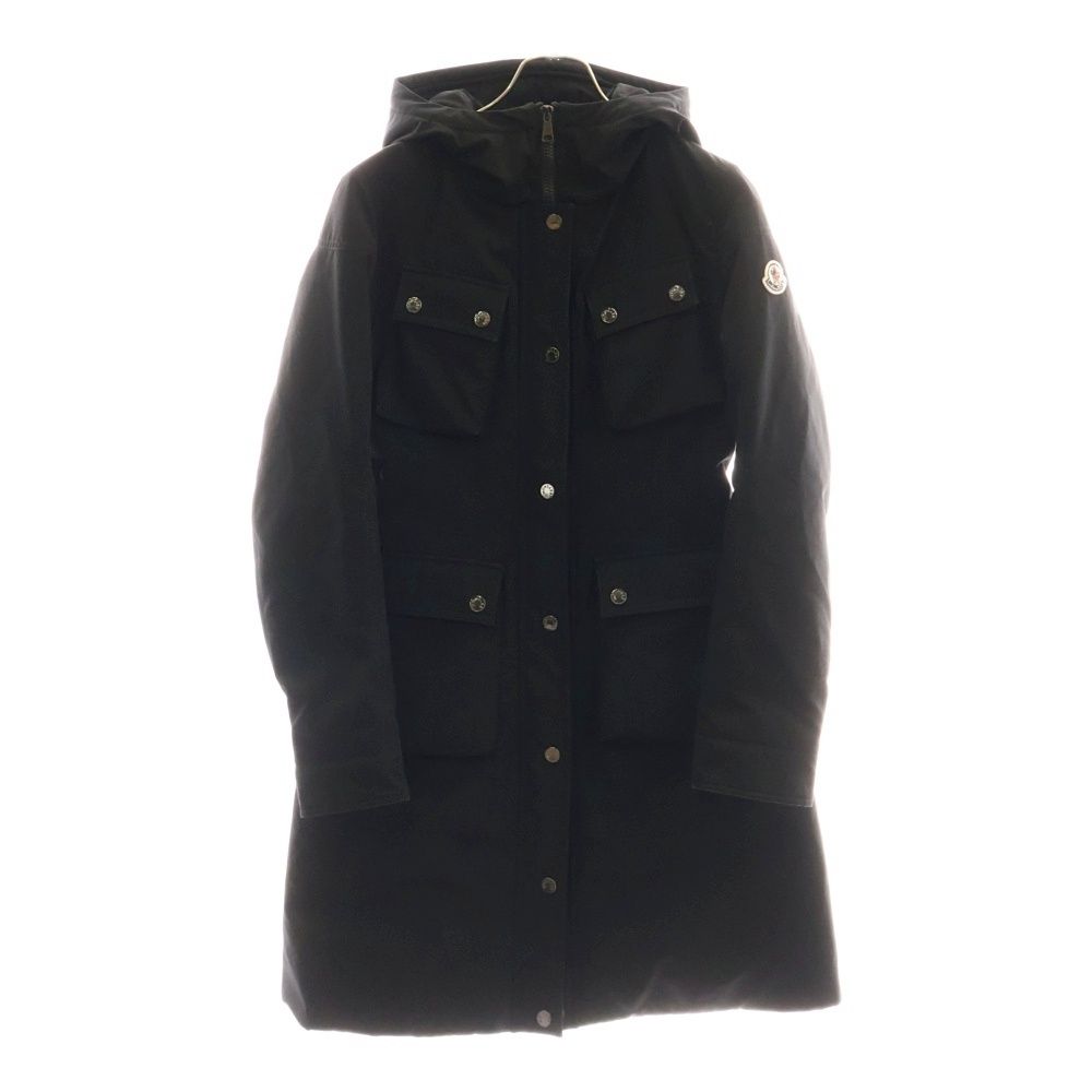 MONCLER モンクレール COLORADO コロラド ワッペンロゴ フーデッド ジップアップ ダウン ロング ジャケット コート ブラック レディース E20934986600 C0071