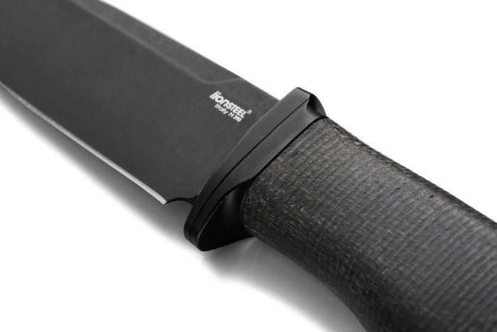 - M390 Black Blade Acha Burlap LionSteel | ハンドル ライオンスチール Fixed Leather Sheath ナイフ アチャ オリーブウッド