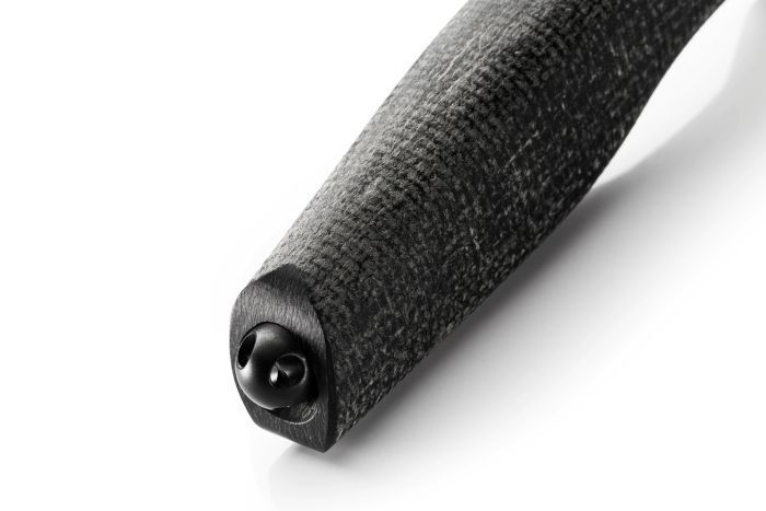 - M390 Black Blade Acha Burlap LionSteel | ハンドル ライオンスチール Fixed Leather Sheath ナイフ アチャ オリーブウッド