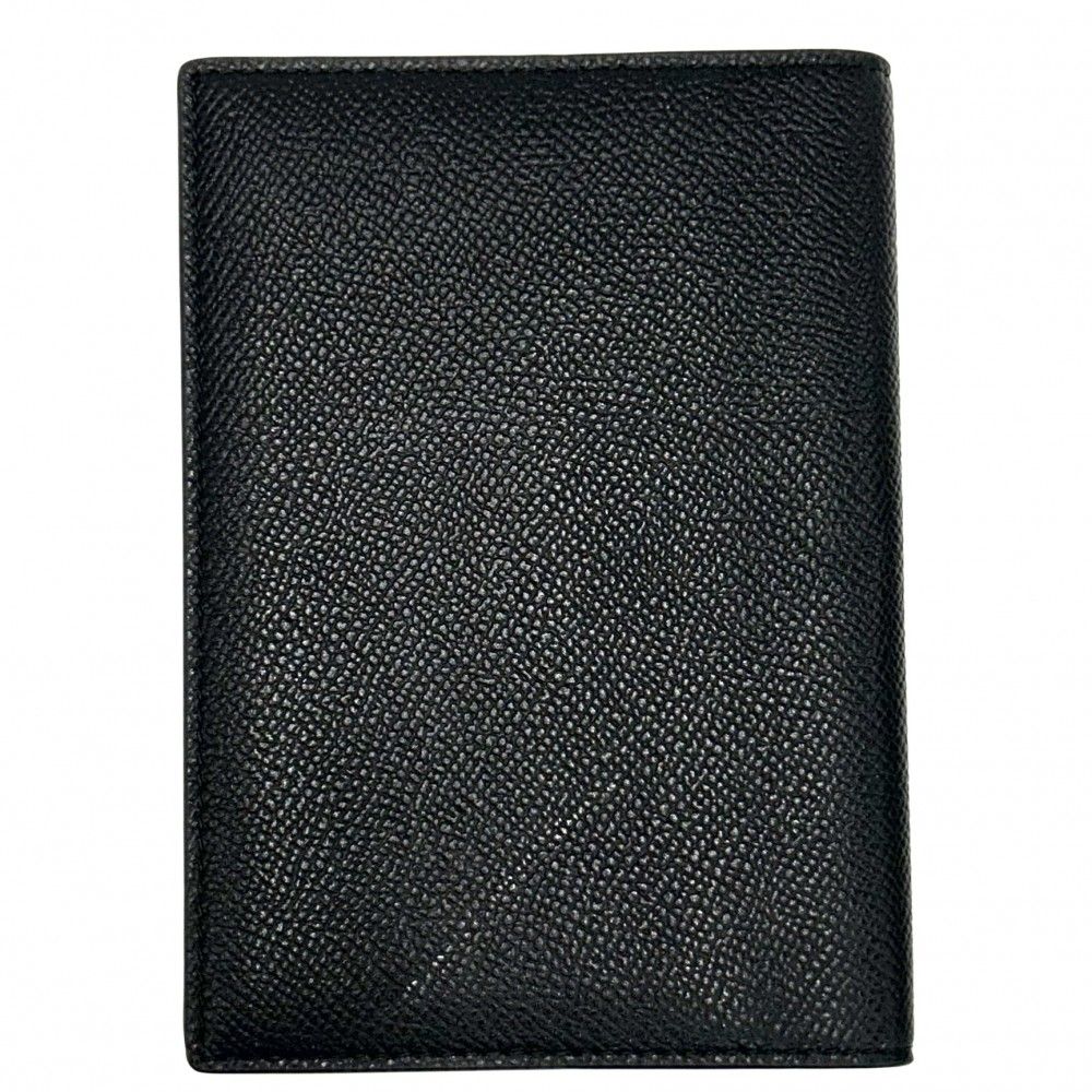 バレンシアガ パスポートケース ユニセックス ロゴプリント カードケース 787742 レザー ブラック 黒 ゴールド 品