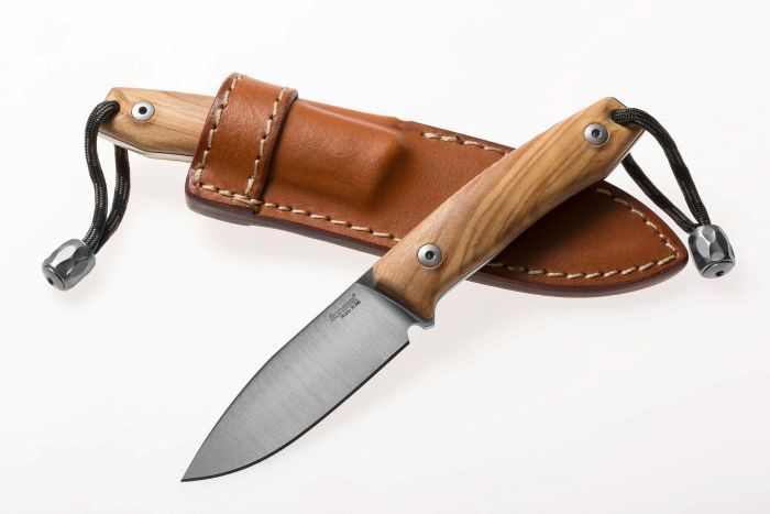 ライオンスチール M-1 コンパクト ナイフ M390 G-10 オリーブウッド ハンドル，lionSTEEL Sheath knife