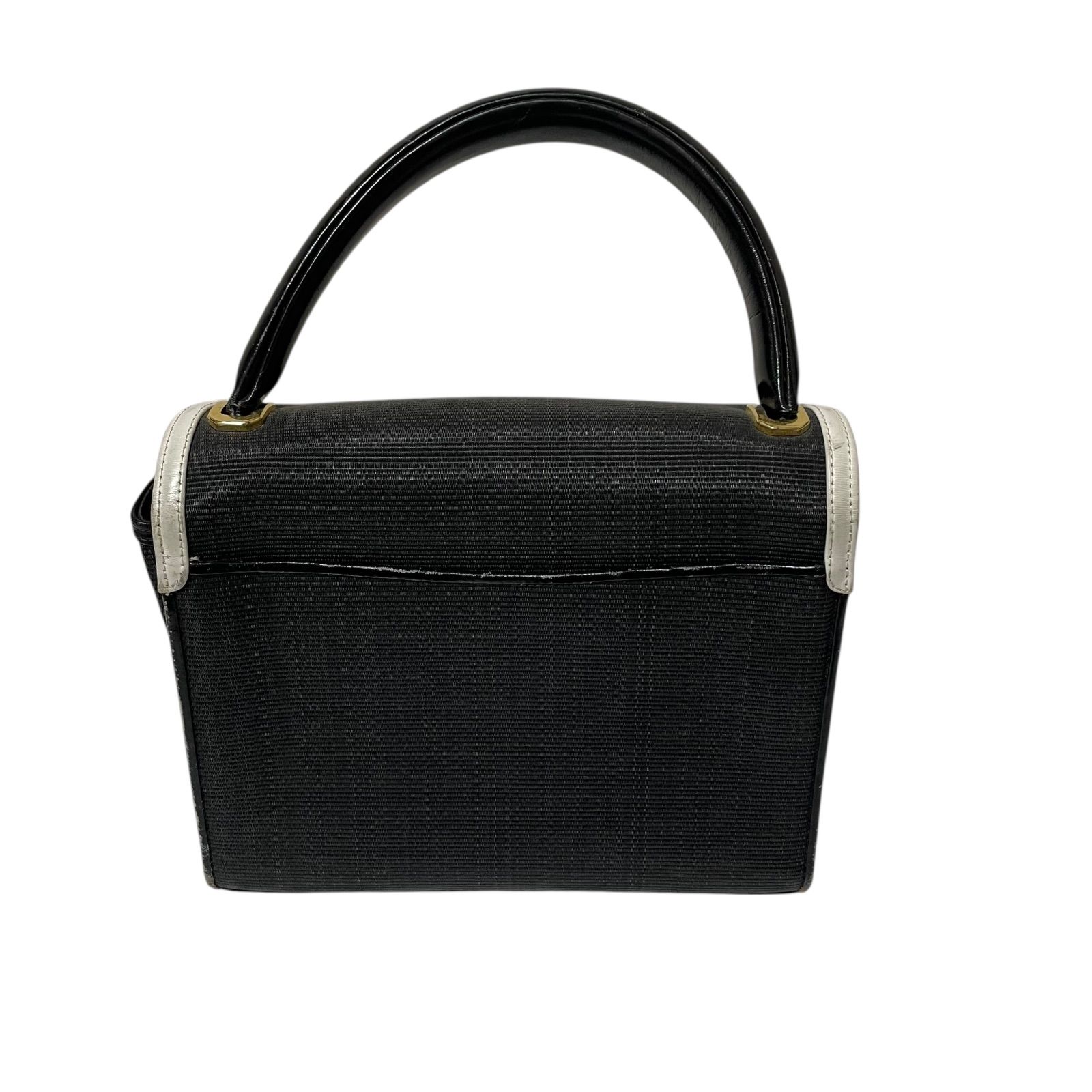 COMTESSE ホースヘア×レザー ブラック ジャッキー ハンドバッグ 美品 