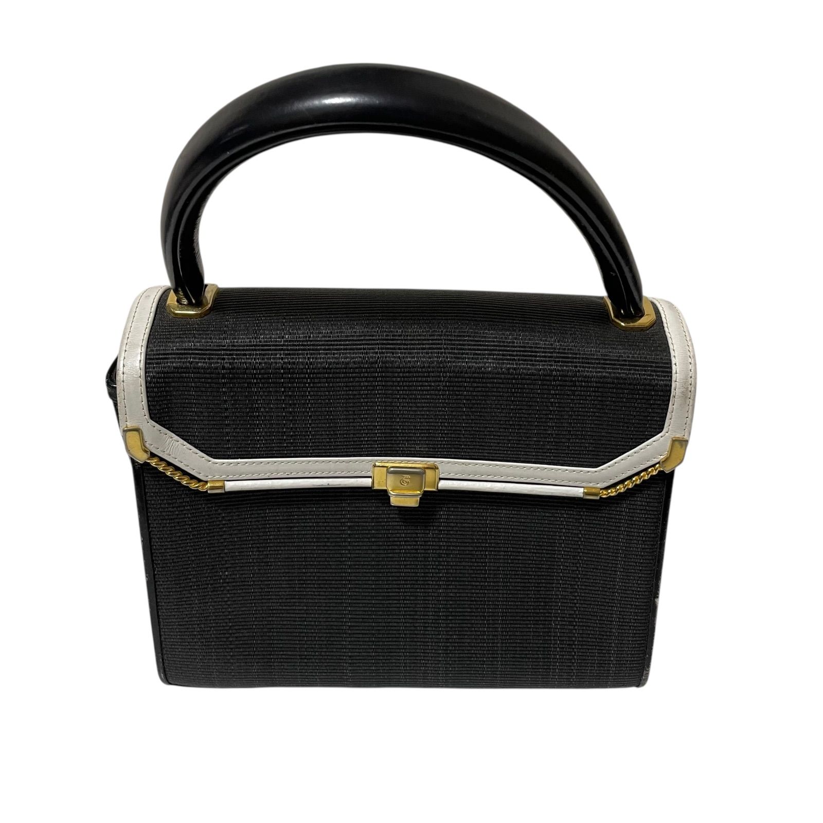 COMTESSE ホースヘア×レザー ブラック ジャッキー ハンドバッグ 美品 