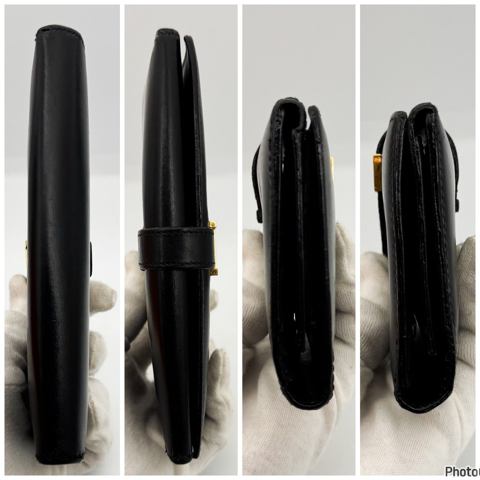 HERMES エルメス ベアン デュプリ 三つ折り 黒 ブラック 財布 長財布 エルメス ベアンデュプリ ブラック 三つ折り長財布 エルメス ベアン