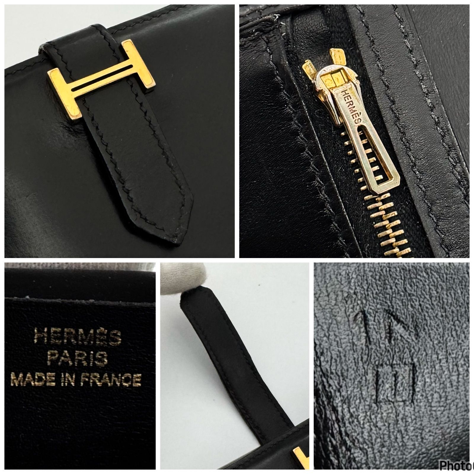 エルメス✨ベアン✨デュプリ✨三つ折り長財布✨ブラック - メルカリ