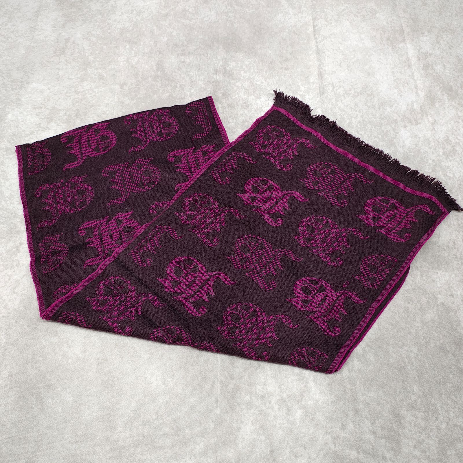 John Galliano ジョンガリアーノ ロゴ ウール マフラー ストール