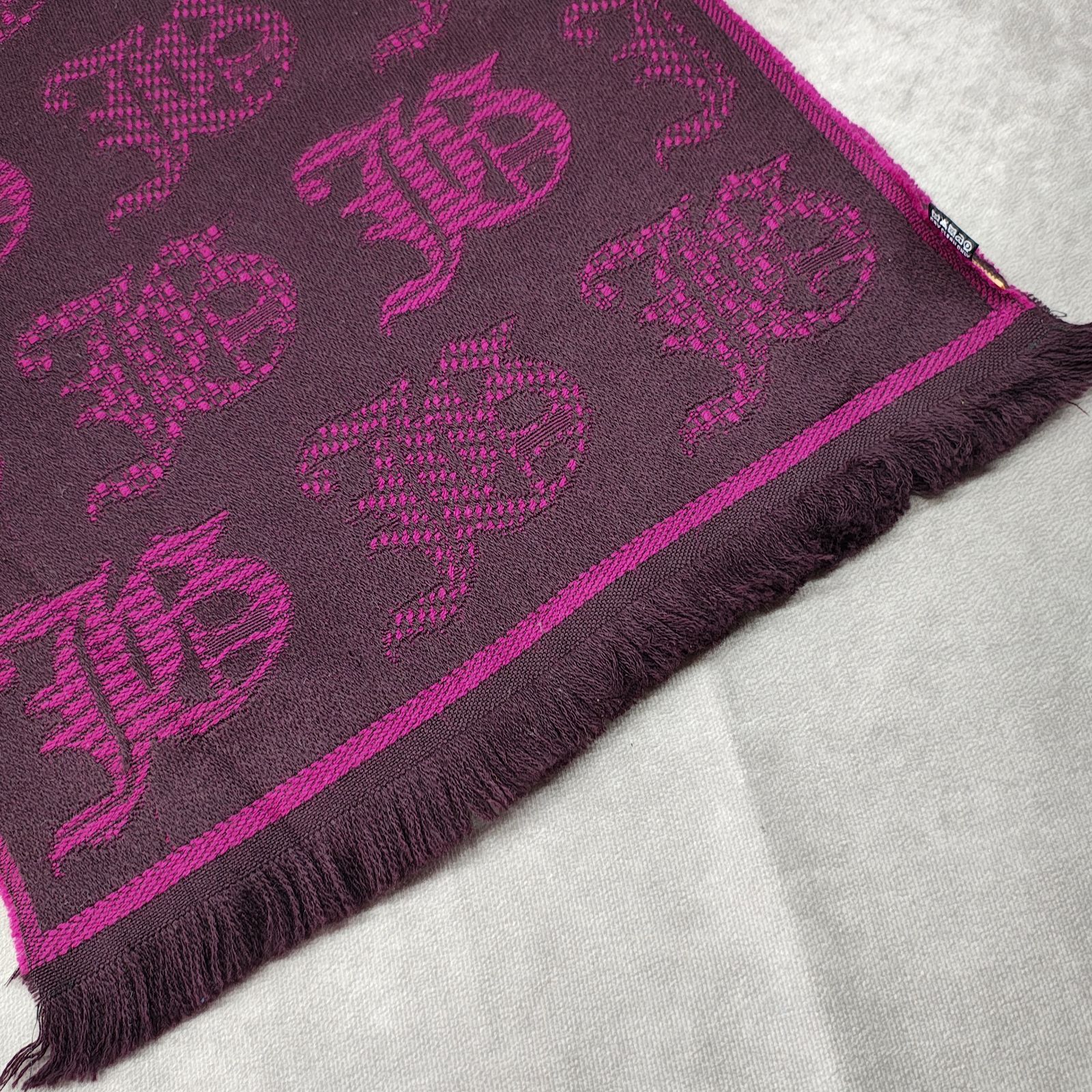 John Galliano ジョンガリアーノ ロゴ ウール マフラー ストール