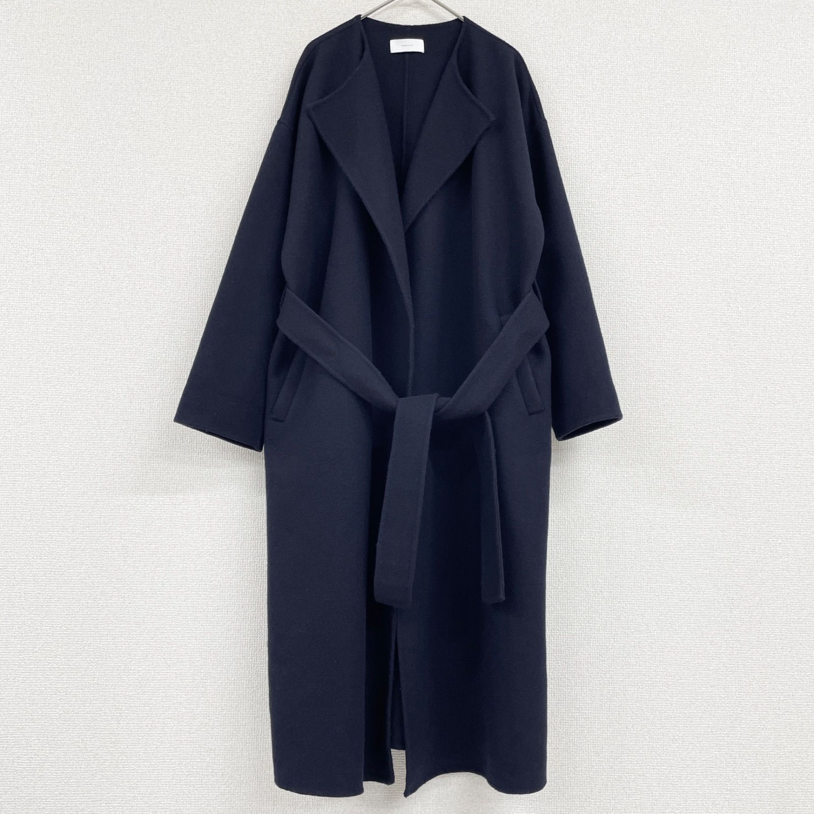 最高峰　Stile Latino アルパカ　ダブル　ロングコート　ネイビー 最高峰 Stile Latino アルパカ ダブル ロングコート ネイビー