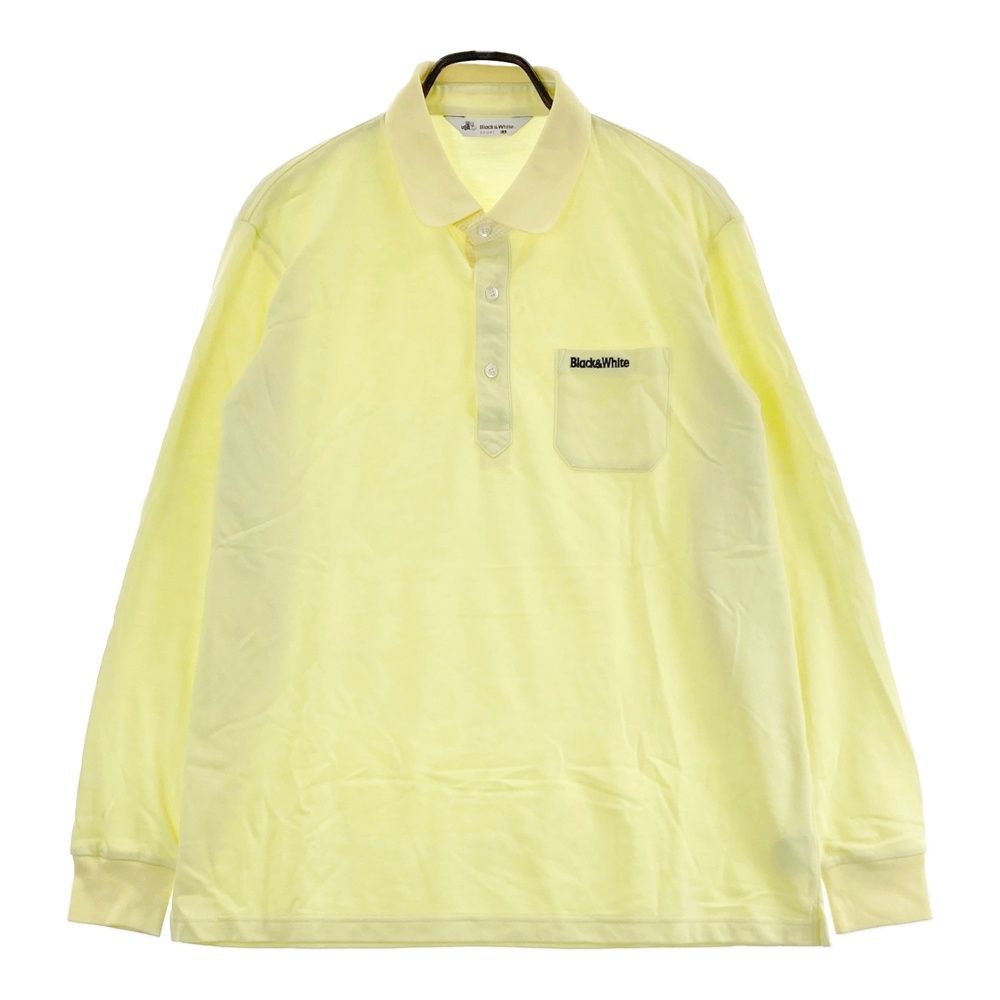 サイズ：LL BLACK&WHITE ブラックアンドホワイト 長袖ポロシャツ 裏