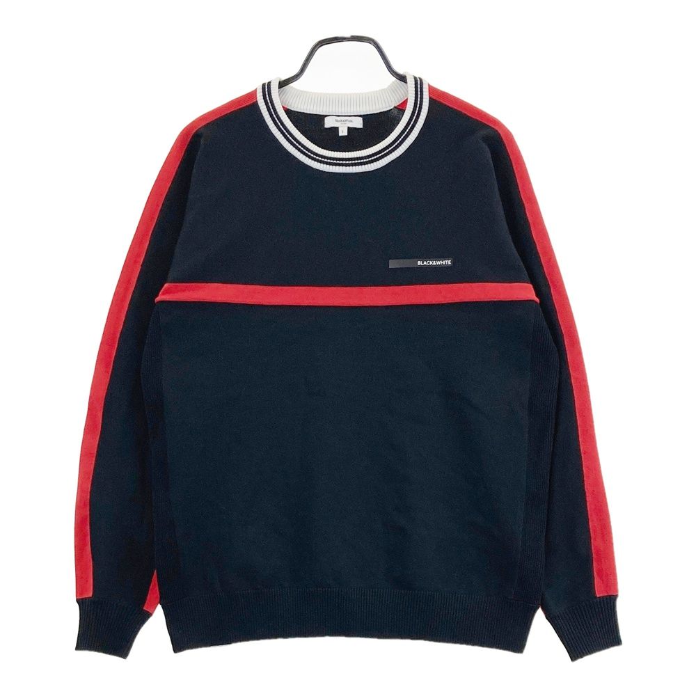 サイズ：L BLACKu0026WHITE ブラックアンドホワイト  ニットセーター  ブラック系 [241003000411] ゴルフウェア メンズ ストスト