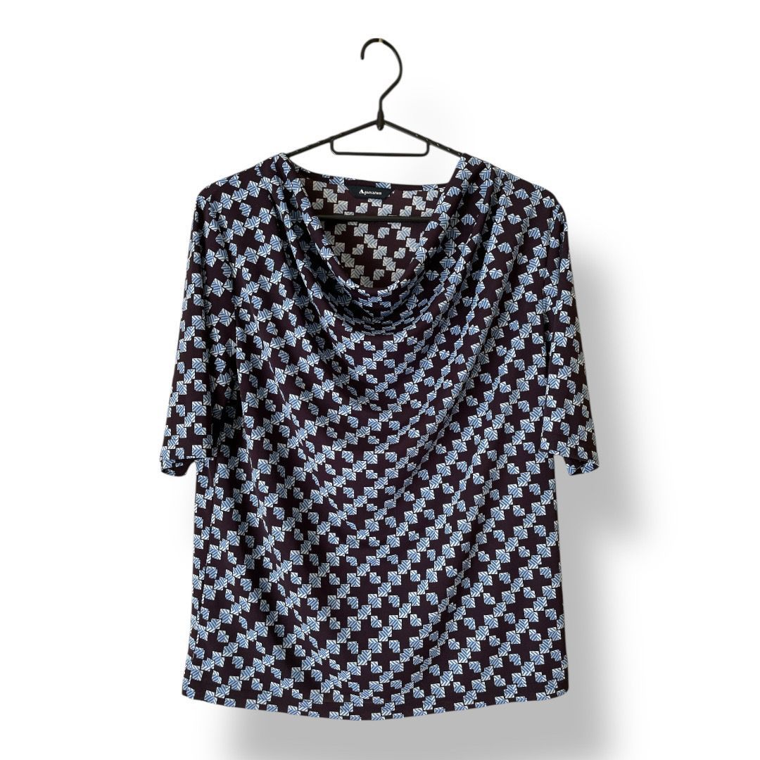 Aquascutum アクアスキュータム 半袖ブラウス ブラウン系色 青色 サイズ記載なし レディーストップス 管理SK 281