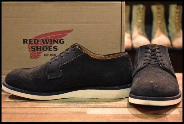 8D 20年 レッドウィング 9112 黒スエード アニポストマン オックスフォード ブラック ラフアウト ブーツ redwing HOPESMORE GP161