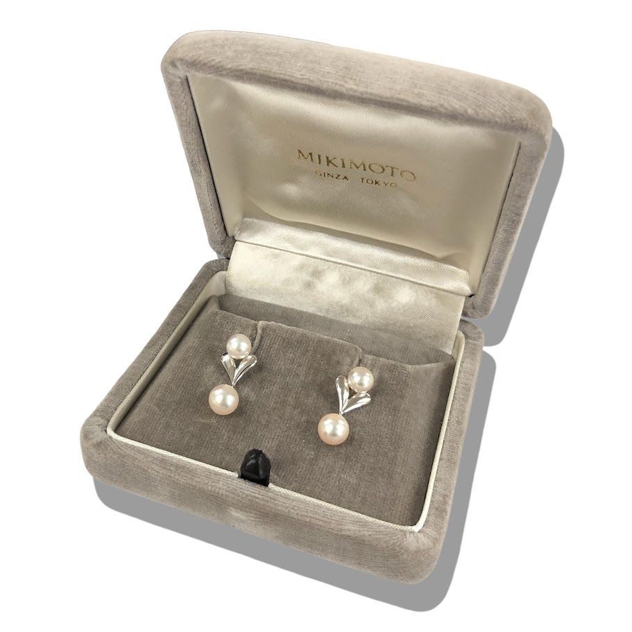 MIKIMOTO ミキモト パール ピアス K18YG アコヤ真珠 約6.5mm パールピアス 鑑定済み