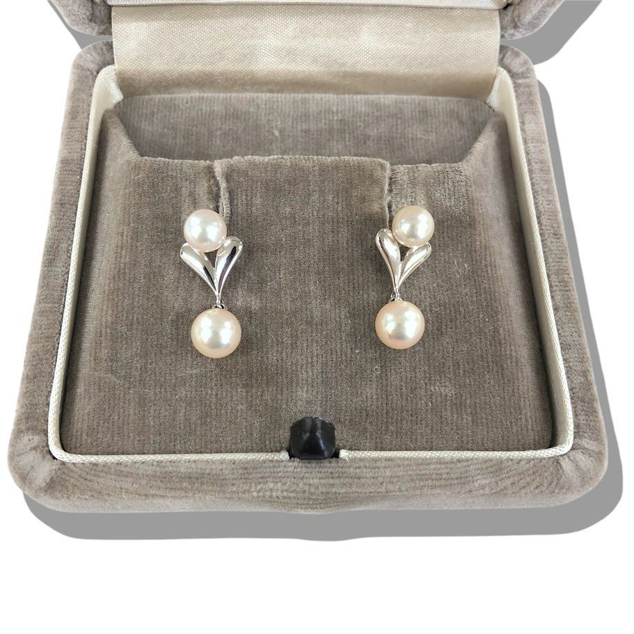 MIKIMOTO ミキモト パール ピアス K18YG アコヤ真珠 約6.5mm パールピアス 鑑定済み