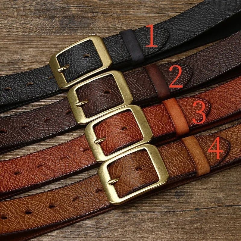 本革×真鍮 メンズベルト 3.8 cm 幅 天然牛革 ハンドメイド ヴィンテージ仕上げ 真ちゅうバックル カウボーイスタイル 105〜125 展開 手作り ギフト 日本風 デザイン カジュアル シンプル PD 016
