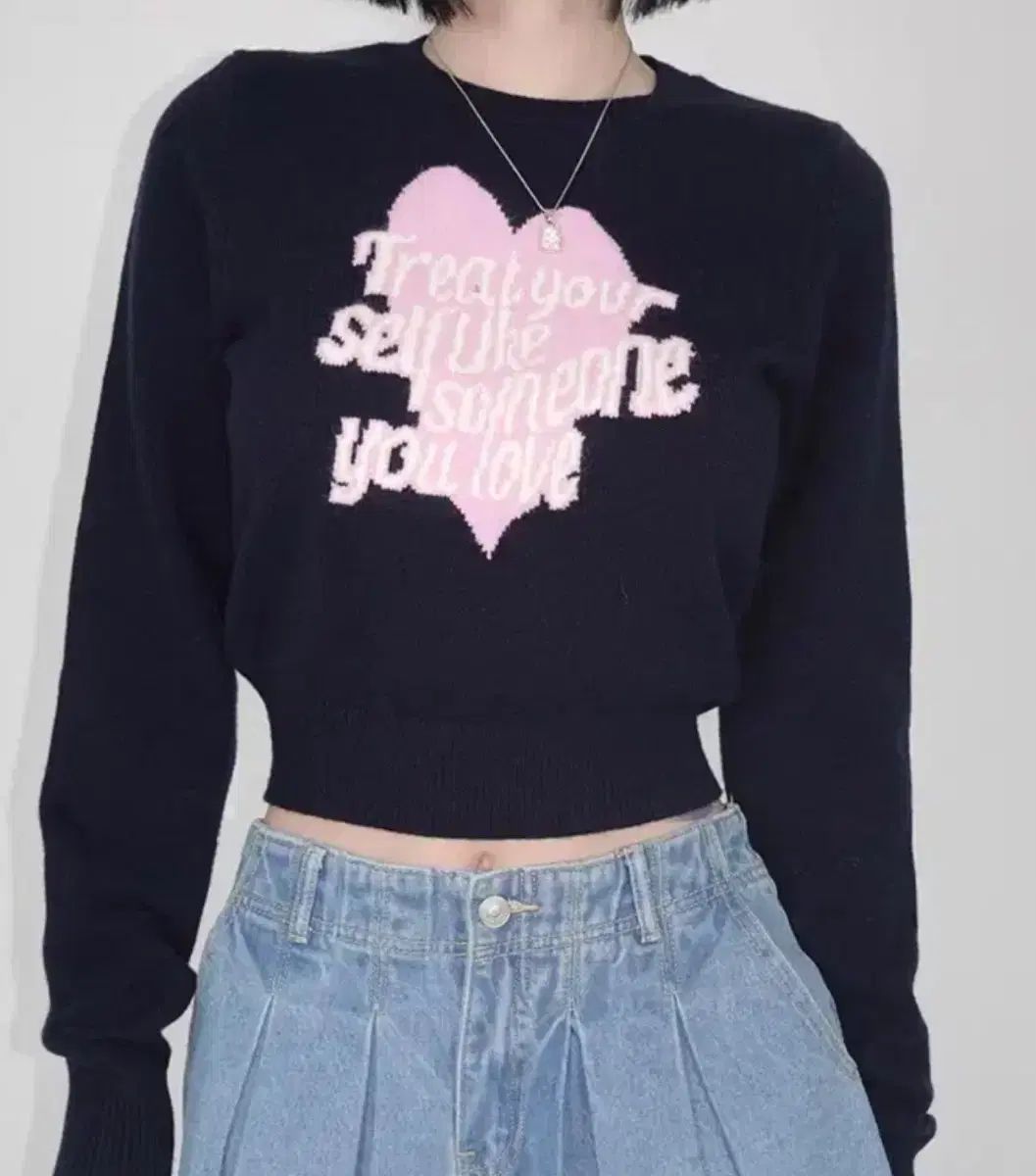 ペイルジェイド ハート レタリング ニット