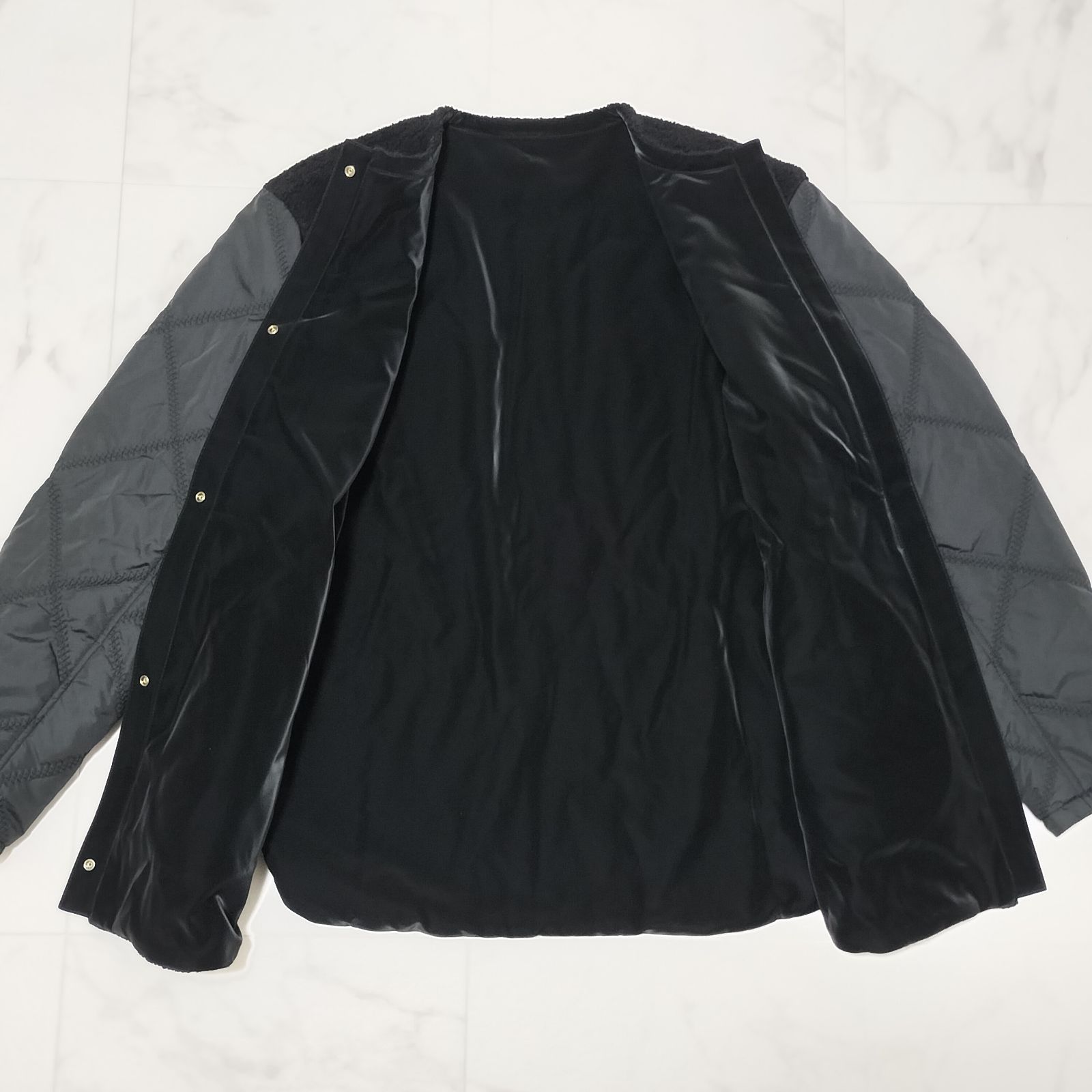 ICB アイシービー ラミネートパイルキルト リバーシブルジャケット