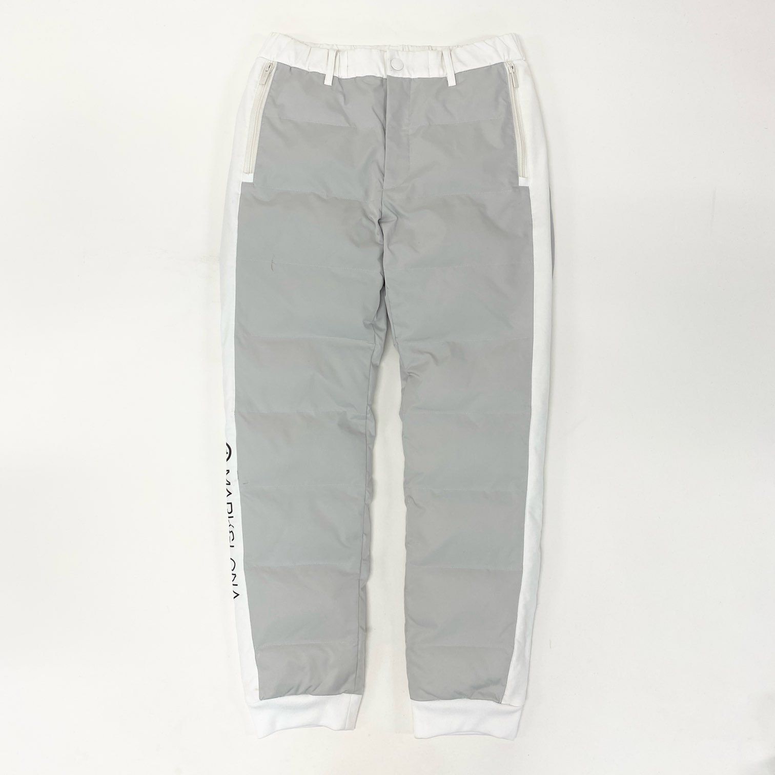 59k1 MARK-LONA マークアンドロナ スカルロゴ 中綿パンツ ボトムス MXM-3C-AT01 44 ホワイト グレー メンズo07t
