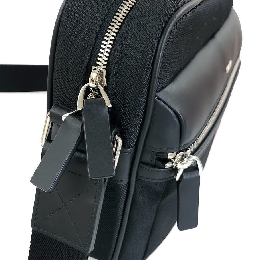 BALLY バリー ショルダーバッグ ナイロンxレザー ブラック【鑑定済み 