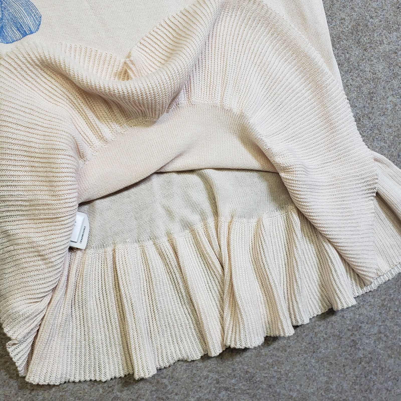  AEFFE エッフェ シルクコットン ペプラムニットトップス 七分袖 アイボリー u 7002 i 五分袖 七分袖 Tシャツ カットソー