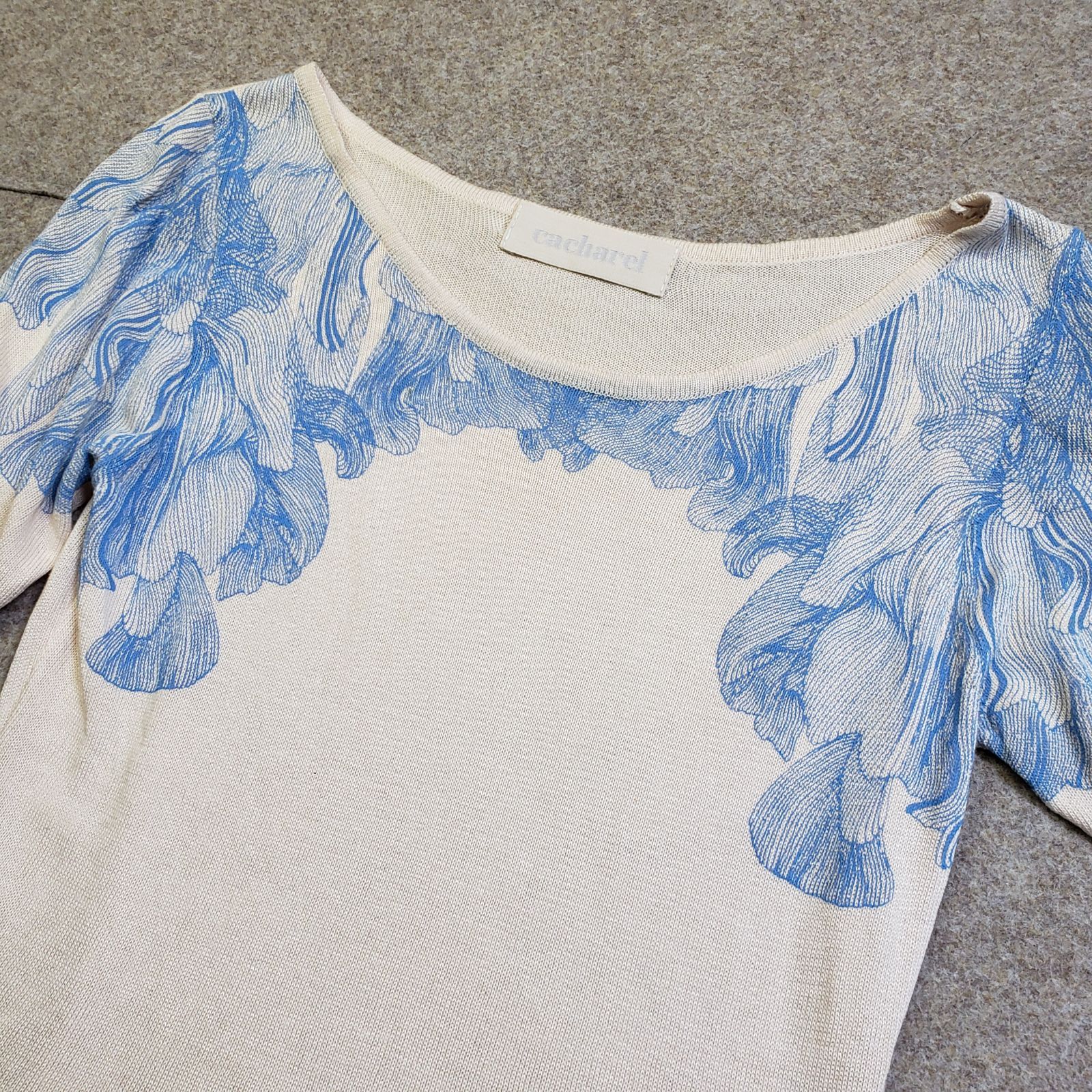 シルクコットン ペプラムニットトップス