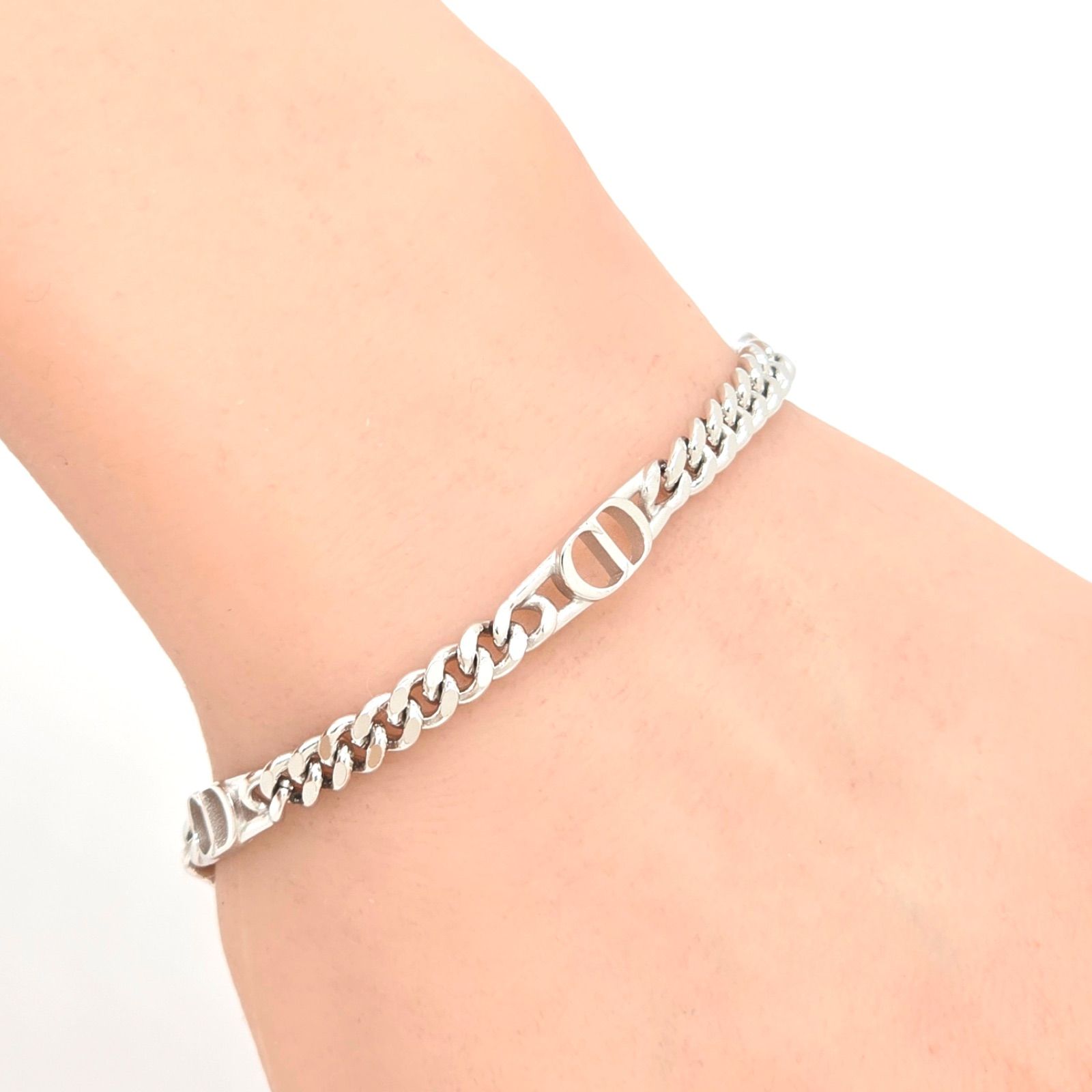 DIOR ディオール CD Icon チェーンリンク ブレスレット 全長24.5㎝ スターリングシルバー SV925 箱 保存袋 WWW_SHINETEETH_COM