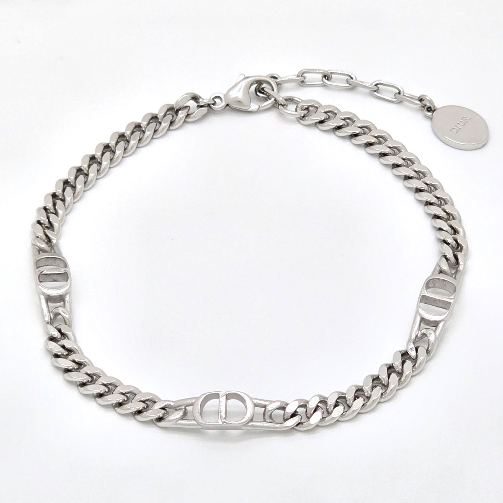 DIOR ディオール CD Icon チェーンリンク ブレスレット 全長24.5㎝ スターリングシルバー SV925 箱 保存袋
