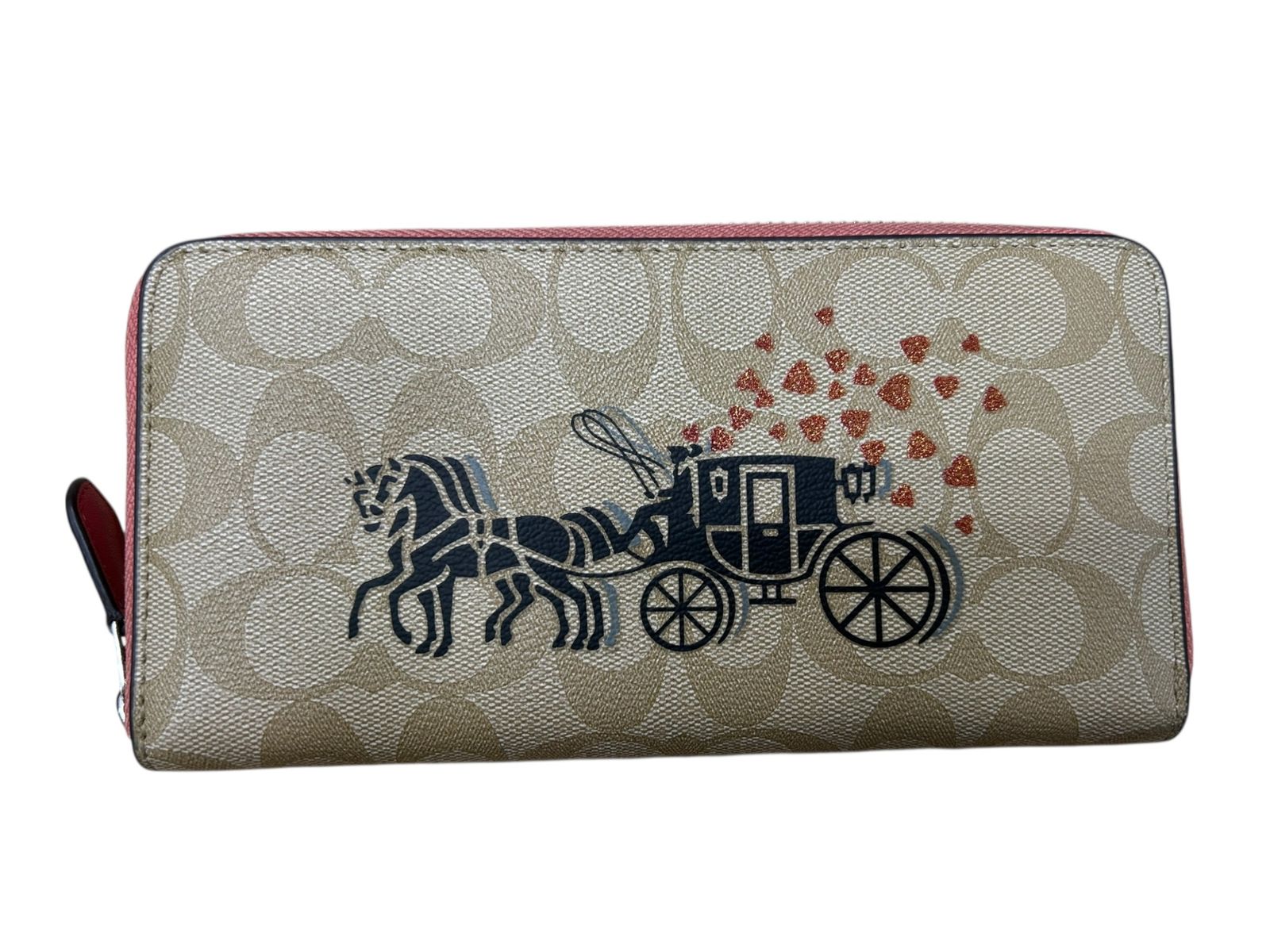 COACH (コーチ) シグネチャーラウンドファスナー長財布 馬車柄 F91571
