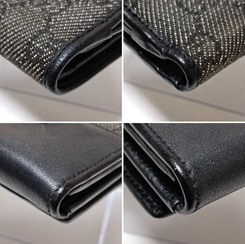 良品 GUCCI グッチ 二つ折り折財布 GG柄 Wホック キャンバス レザー 良品 GUCCI グッチ 二つ折り折財布 GG柄 Wホック キャンバス レザー