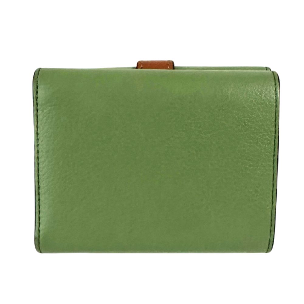 極美品】 ロエベ コンパクト ジップウォレット グリーン アナグラム