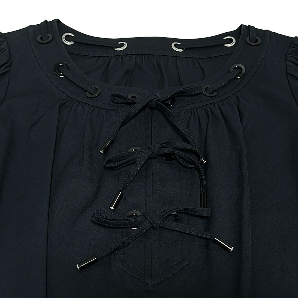 Rene(ルネ) ワンピース サイズ38 M レディース - 黒 半袖/ひざ丈