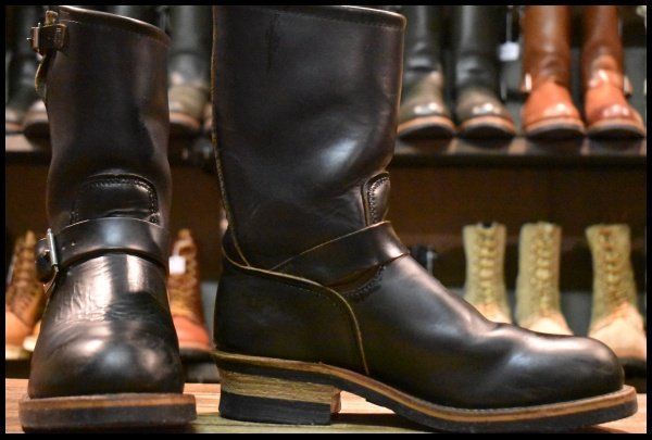 7.5 D PT 91プリント 94年 レッドウィング 2268 エンジニア ブラッククローム スチールトゥ プルオン ブーツ redwing FJ 304