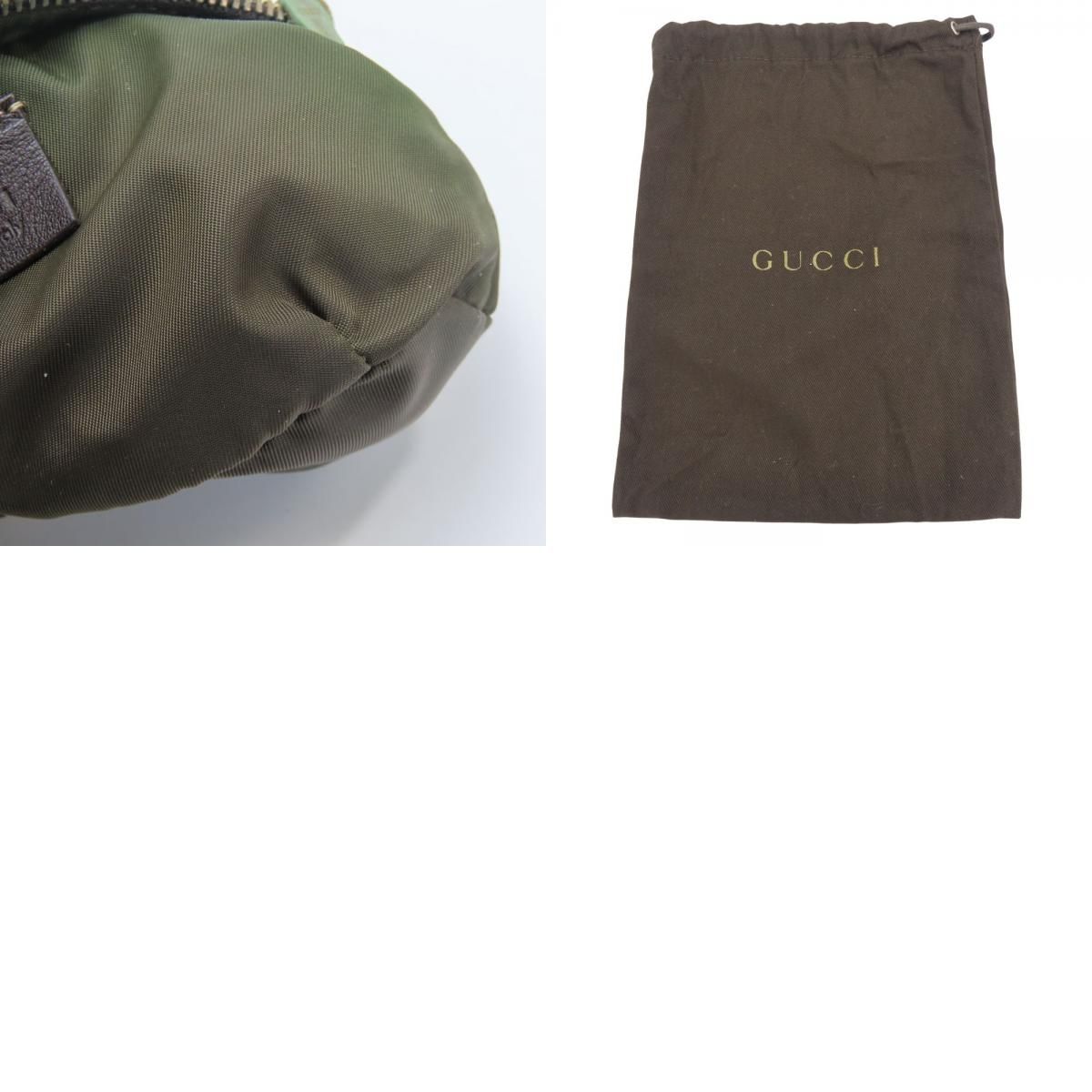 中古】 グッチ ポーチ 246174 GGキャンバス レザー ベージュ ダーク  