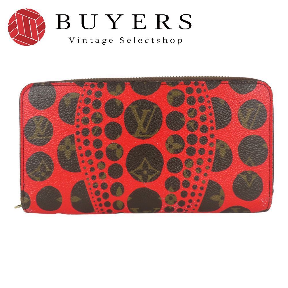 ルイ ヴィトン 長財布 ラウンドファスナー ジッピーウォレット M60450 ヤヨイ クサマ モノグラム ルージュ ブラウン パンプキン ドット 小物 レディース 女性 LOUIS VUITTON
