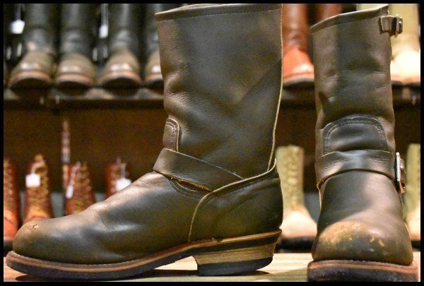 8D PT99刺繍 レッドウィング 8273 エンジニア 緑 カンガタン グリーン スチールトゥ ブーツ redwing HOPESMORE FJ306