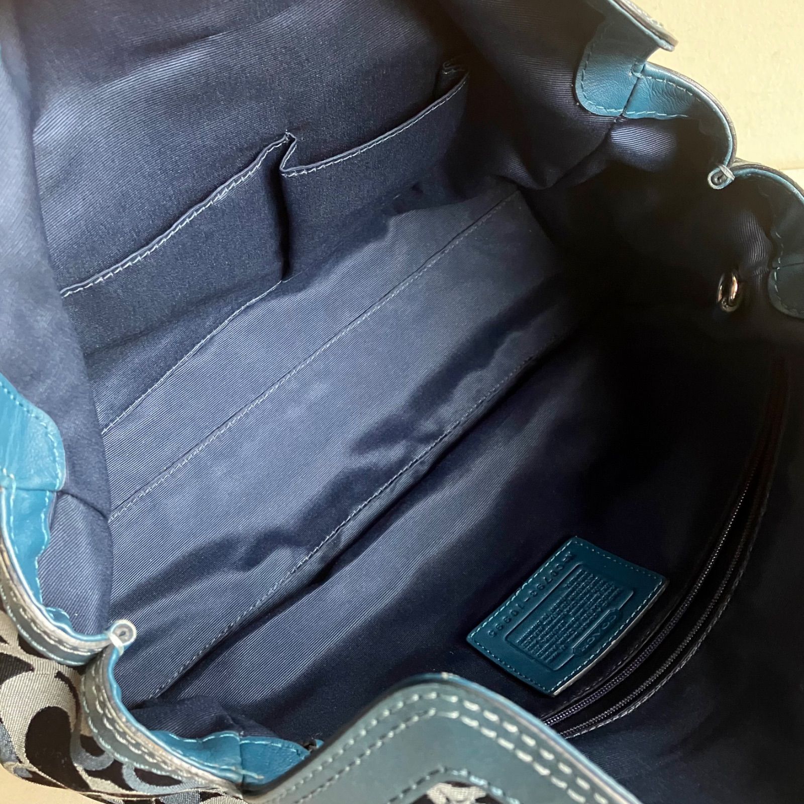 Coach y2k Blue Chelsea Optic Signature Turnlock Satchel Handbag