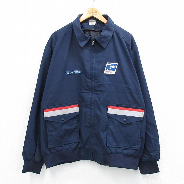XL/古着 長袖 ワーク ジャケット メンズ 90s usps リフレクター 大きい