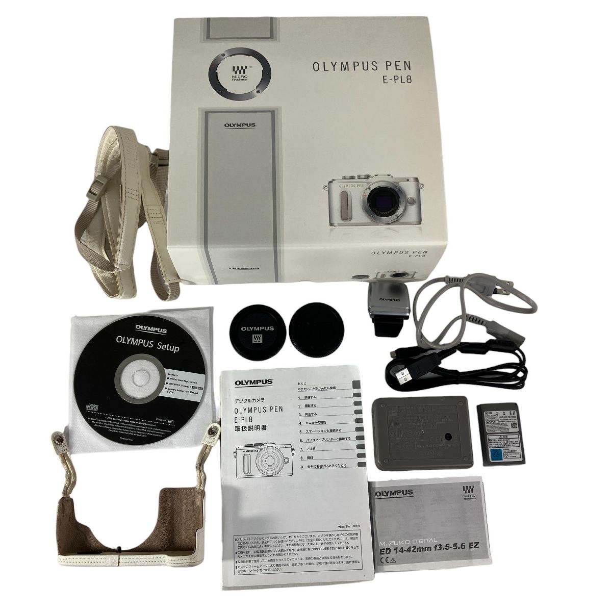 OLYMPUS PEN E PL 8 14 42 mm 40 150 ミラーレス一眼カメラ ホワイト ストロボ付属 オリンパス 撮影 写真 カメラ
