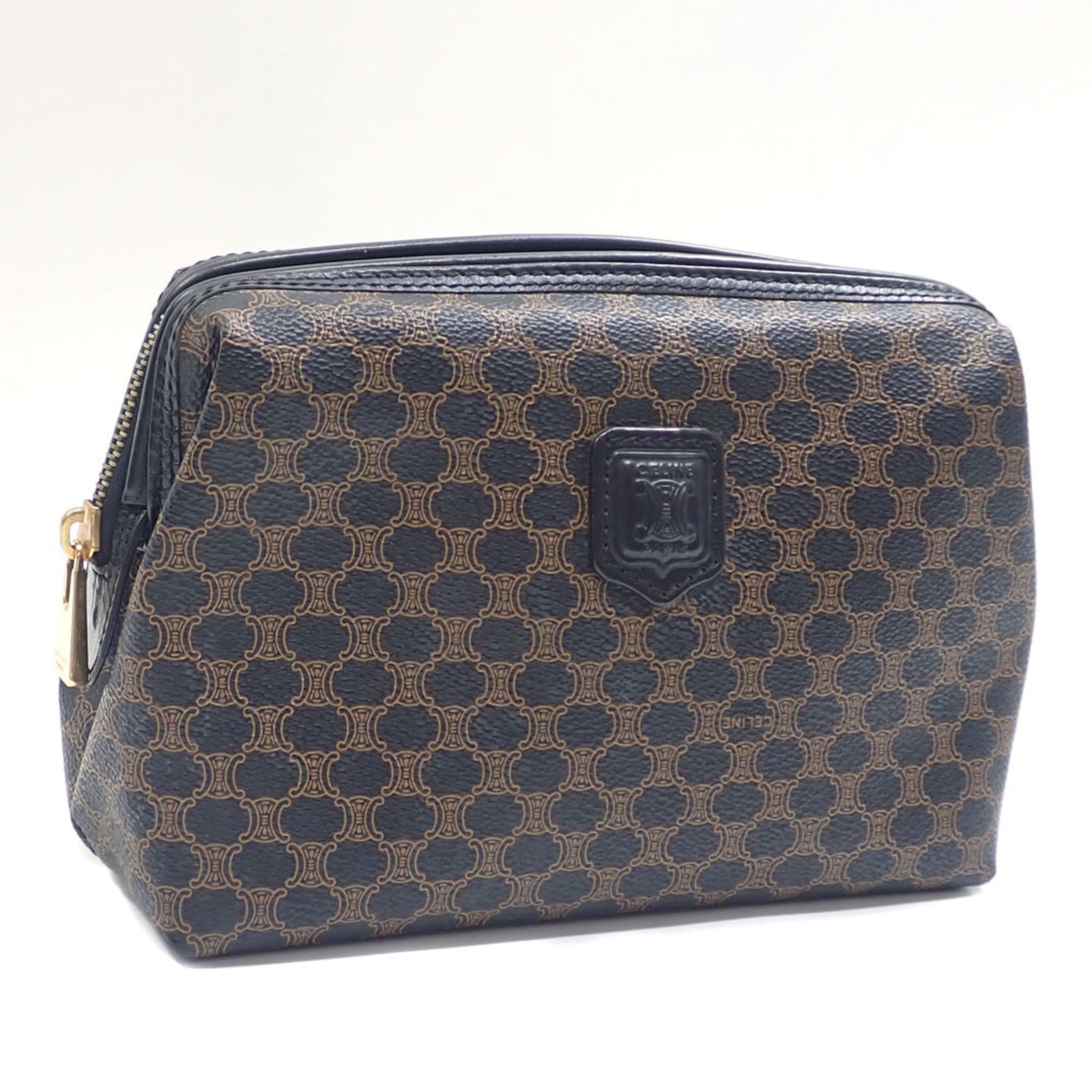 セリーヌ Celine セリーヌ ポーチ レディース ブラウン ブラック 茶色 黒 PVC レザー