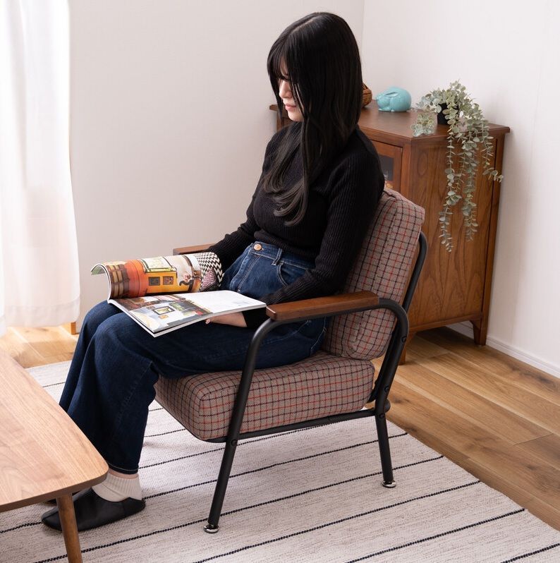 ♪1人掛 スチールフレーム ファブリックソファ ［幅55cm］ ソファ